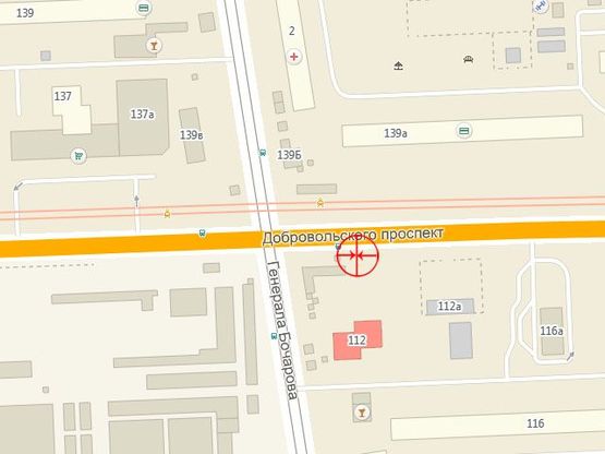 Схема рекламної площини за адресою Добровольского пр-т №112 А