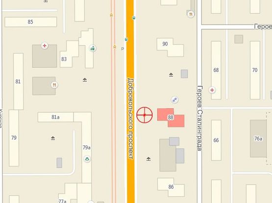 Схема рекламної площини за адресою Добровольского пр-т №88 А
