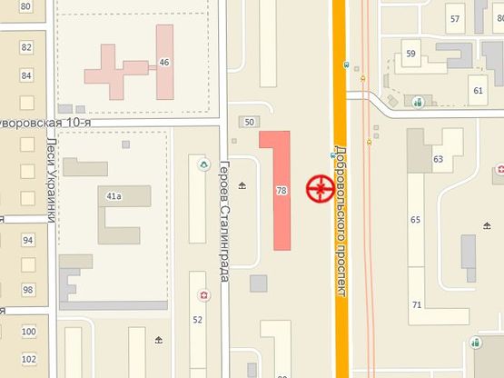 Схема рекламної площини за адресою Добровольского пр-т №78 А