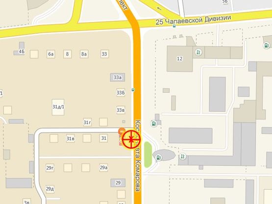 Схема рекламної площини за адресою Комарова №31 В