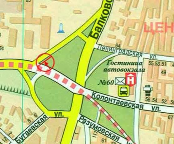 Схема рекламной плоскости по адресу Грушевского Мих. возле моста (схема №1) А левая