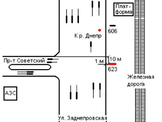 Схема рекламной плоскости по адресу 005_Запорожье_ул.Магистральная/тр. Москва-Симферополь. Въезд с Аэропорта