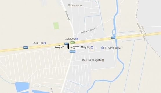 Схема рекламной плоскости по адресу Житомирская тр., светофор,из Киева