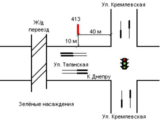 Схема рекламной плоскости по адресу 008_Запорожье_ул.Кремлёвская /ул.Таганская.