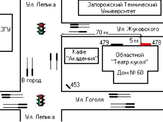 Схема рекламной плоскости по адресу 012_Запорожье_ул.Жуковского /ул.Лепика №2, левый