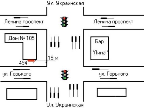 Схема рекламной плоскости по адресу 017_Заорожье_ул.Украинская / ул.Горького №1 фасад, нижний