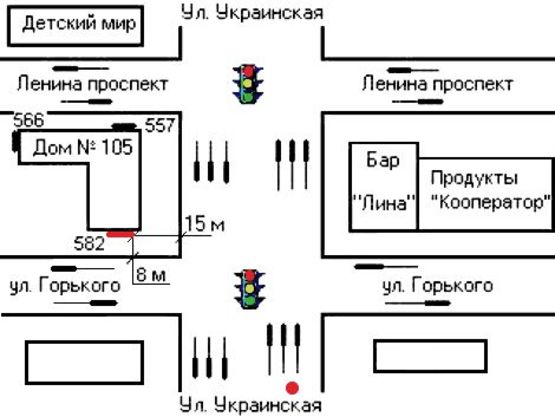 Схема рекламной плоскости по адресу 018_Запорожье_ул.Украинская /ул.Горького №2, фасад, верхний