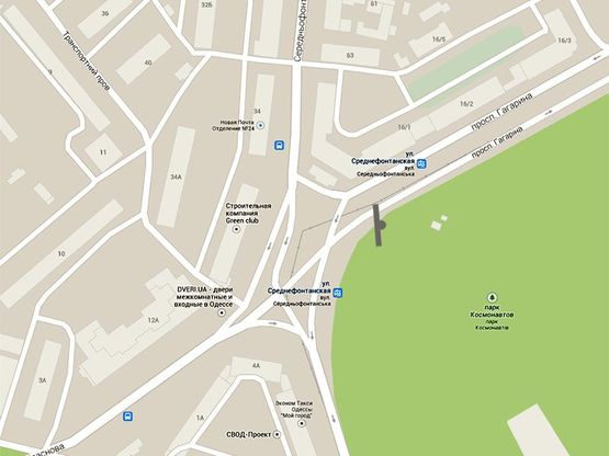 Схема рекламної площини за адресою Гагарина пр-т - пл.Среднефонтанская