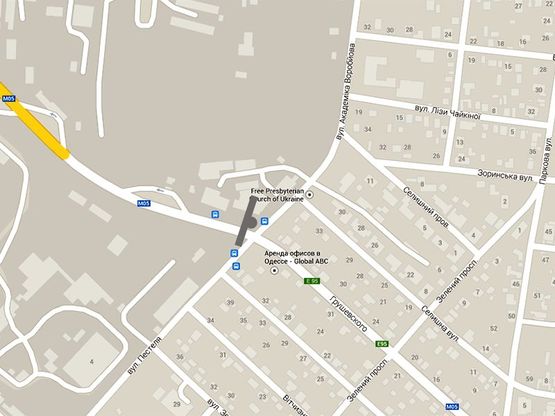 Схема рекламної площини за адресою Грушевского - ул.Воробьева