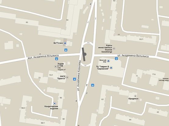 Схема рекламной плоскости по адресу Королева - ул.Вильямса