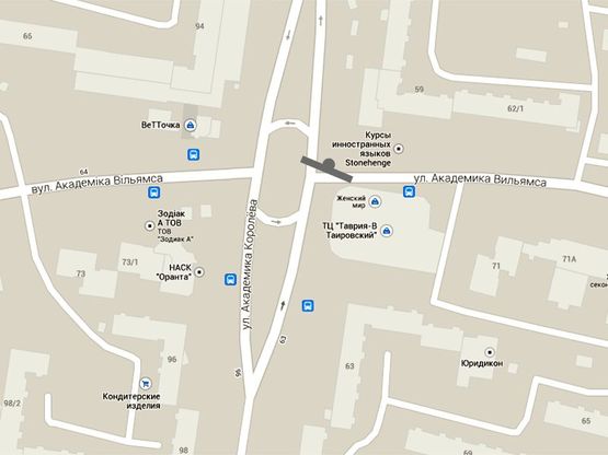 Схема рекламної площини за адресою Королева - ул.Вильямса ( отд.стоящий)