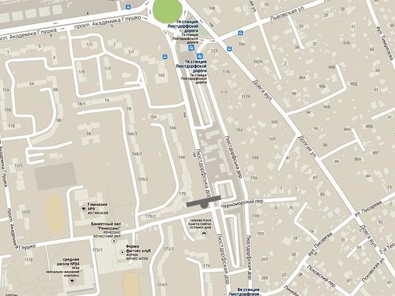 Схема рекламної площини за адресою Люстдорфская дор.,170 - фитнес центр Форма(ГУСАК)