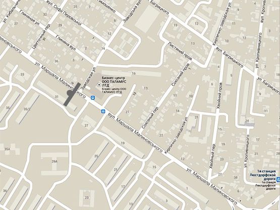 Схема рекламної площини за адресою Малиновского -Бизнес центр (ГУСАК)