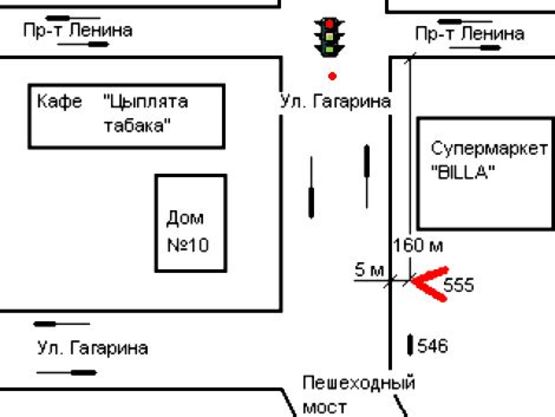 Схема рекламной плоскости по адресу 027_Запорожье_ул Гагарина / ул Патриотическая