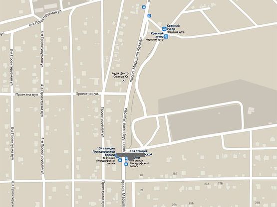 Схема рекламної площини за адресою Маршала Жукова пр-т- автосалон АУДИ