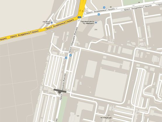 Схема рекламної площини за адресою Маршала Жукова пр-т- р-н Таврии В