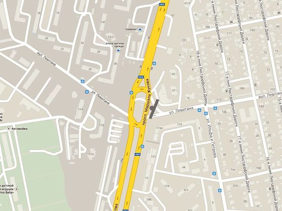 Схема рекламної площини за адресою Маршала Жукова пр-т- Супермаркет "Копейка" 1