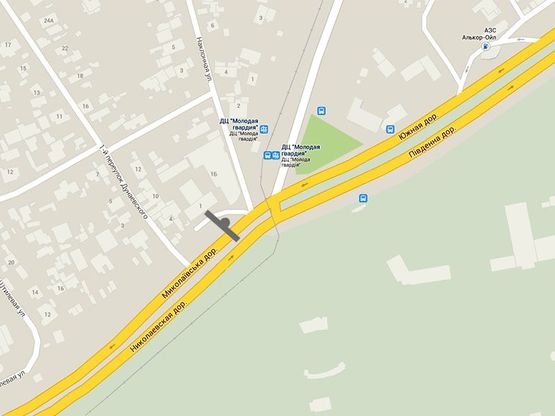 Схема рекламної площини за адресою Николаевская дор.- пр-т Добровольского***(ГУСАК)***