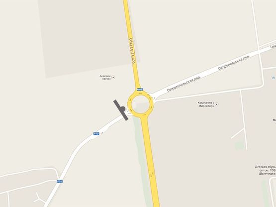 Схема рекламной плоскости по адресу Овидиопольское шоссе-Аквапарл "Одесса"