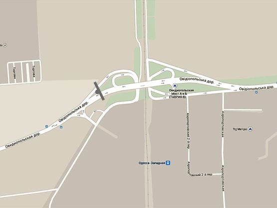 Схема рекламной плоскости по адресу Овидиопольское шоссе-Мост
