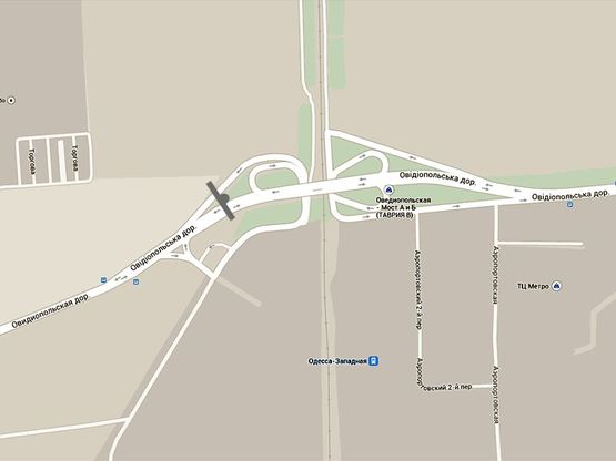 Схема рекламной плоскости по адресу Овидиопольское шоссе-Мост