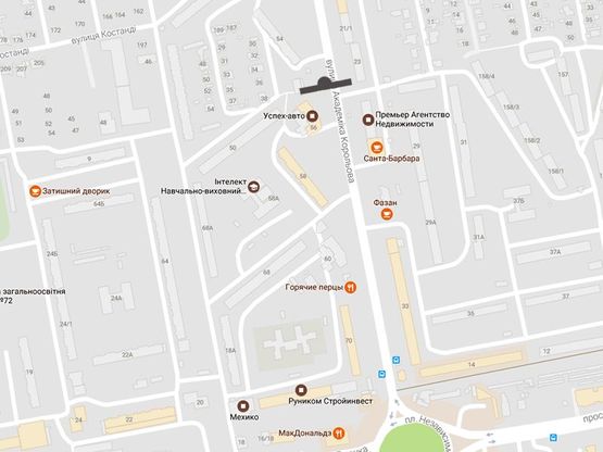 Схема рекламной плоскости по адресу Королева, 56/ а