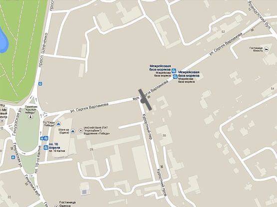 Схема рекламної площини за адресою Пионерская-Курортный пер