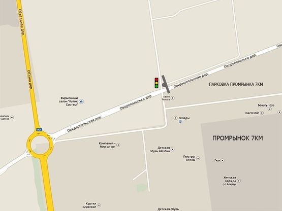 Схема рекламной плоскости по адресу Промрынок 7 км (светофор)