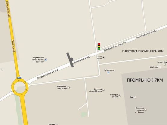 Схема рекламної площини за адресою Промрынок 7 км ( из города)