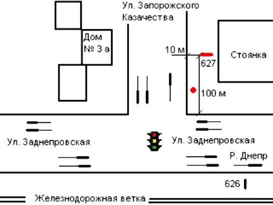 Схема рекламної площини за адресою 036_Зул Запорожского казачества / Энтузиастов