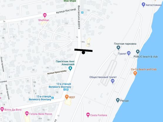 Схема рекламної площини за адресою 12 ст.Большого Фонтана