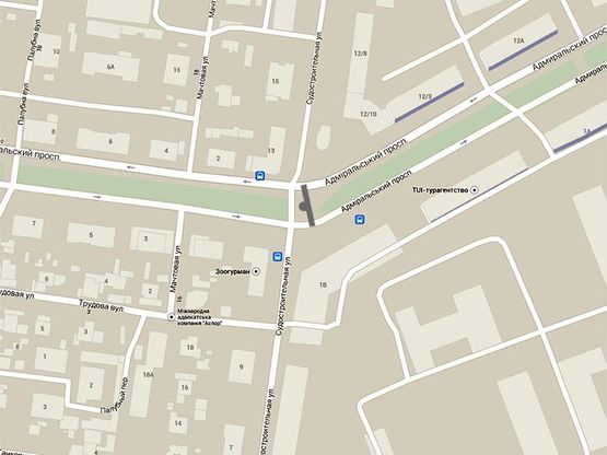 Схема рекламної площини за адресою Адмиральский пр-т- ул.Судостроительная