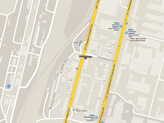 Схема рекламної площини за адресою Ат.Головатого - автосалон "Тотус" ( щит слева)