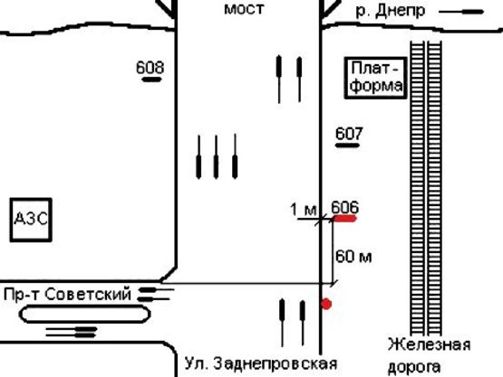 Схема рекламної площини за адресою 041_Запорожье_Заднепровская / пр. Инженера Преображенского, въезд на мост Преображенского
