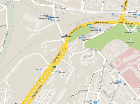 Схема рекламної площини за адресою Балковская -Пересыпский  мост (п)