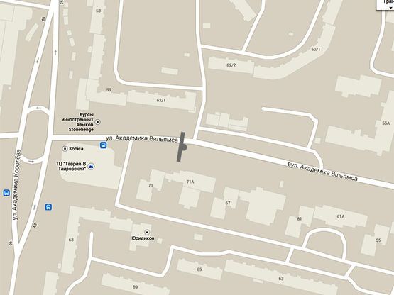 Схема рекламної площини за адресою Вильямса-ул.Королева