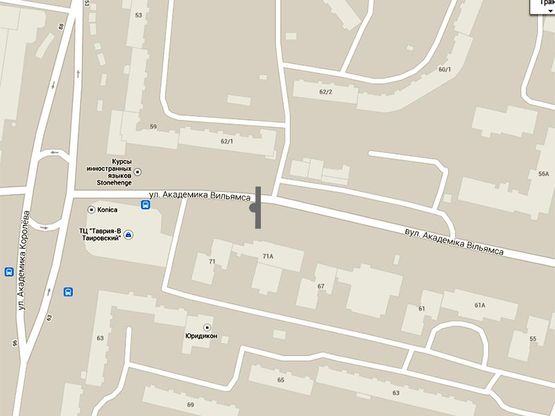 Схема рекламної площини за адресою Вильямса-ул.Королева