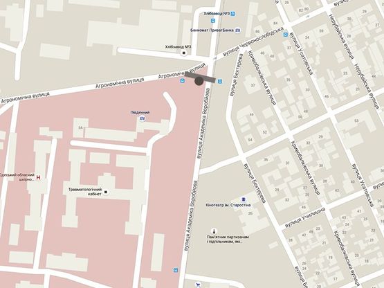 Схема рекламної площини за адресою Воробьева-Краснослободская