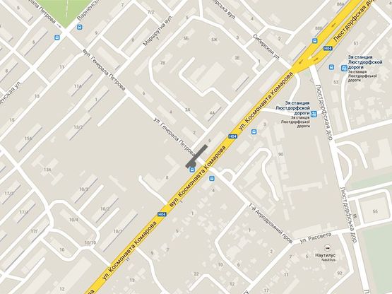 Схема рекламної площини за адресою Генерала Петрова-Комарова