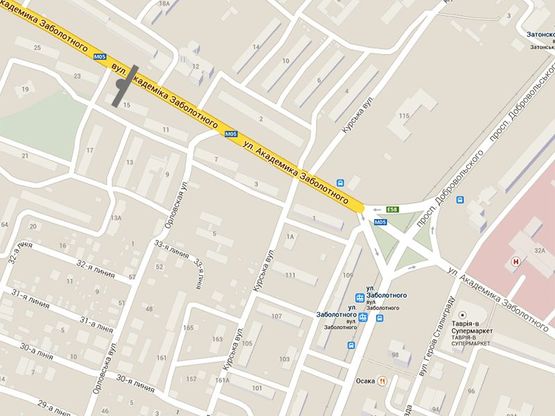 Схема рекламної площини за адресою Заболотного-15