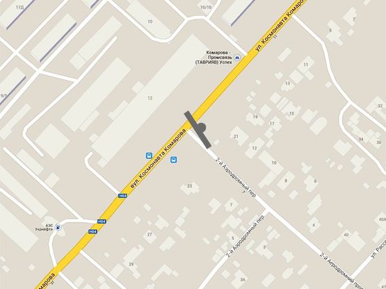 Схема рекламної площини за адресою Комарова - завод "Промсвязь"