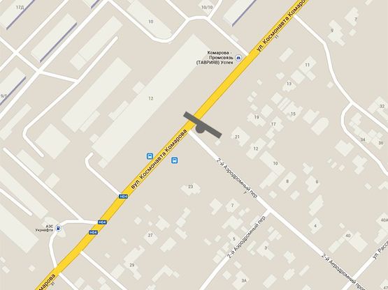Схема рекламной плоскости по адресу Комарова - завод "Промсвязь"