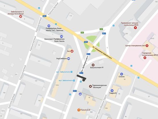 Схема рекламної площини за адресою Добровольского 98/4 (Гусак)