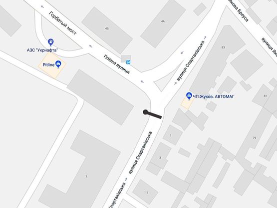 Схема рекламної площини за адресою Спартаковская,2 (Гусак)