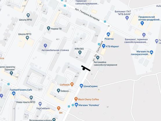 Схема рекламної площини за адресою Сахарова,44
