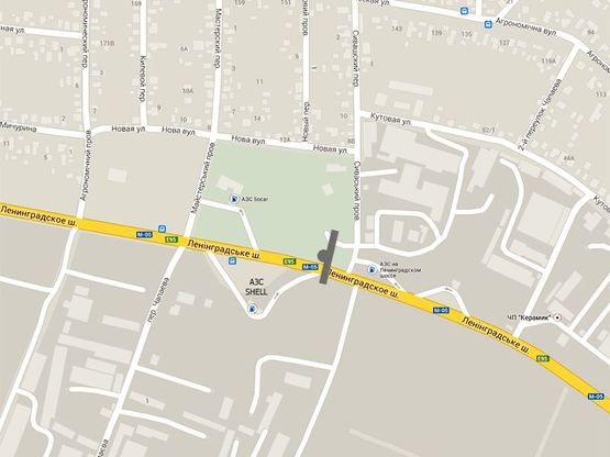 Схема рекламної площини за адресою Ленинградское шоссе, - АЗС Шелл выезд из города