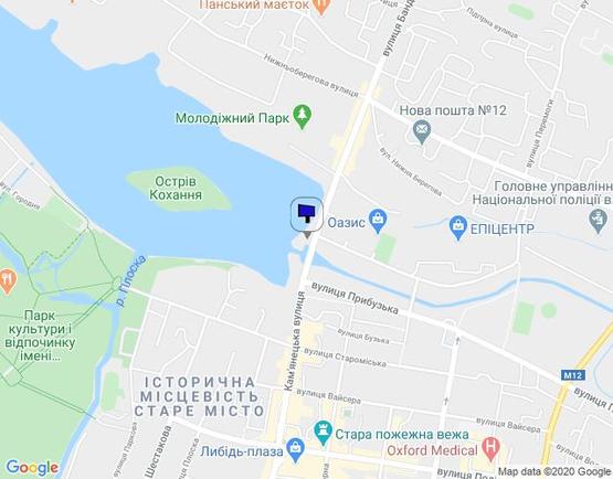 Схема рекламной плоскости по адресу вул.С.Бандери (над річкою)