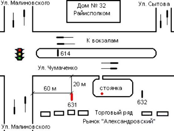 Схема рекламной плоскости по адресу 065_Запорожье_Александровский рынок-ул.Чумаченко/ ул.Малиновского-1.2