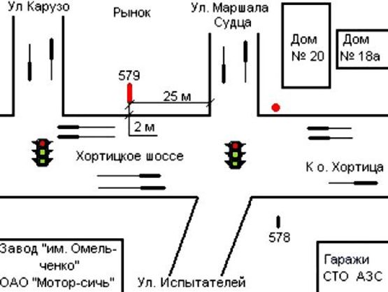 Схема рекламной плоскости по адресу 068_Запорожье_бул. Строителей /Хортицкое шоссе