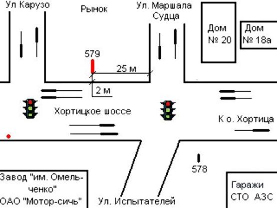 Схема рекламной плоскости по адресу 069_Запорожье_бул. Строителей /Хортицкое шоссе